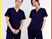 Đồng phục y tá màu xanh đen, tay ngắn