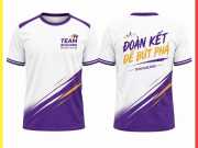 Mẫu áo team building tím trắng