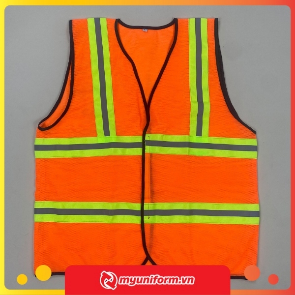 Mẫu Áo Gile Phản Quang Màu Cam