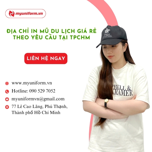 Địa chỉ in mũ du lịch giá rẻ theo yêu cầu tại TPCHM