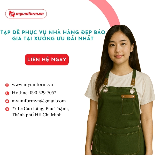 Tạp dề phục vụ nhà hàng đẹp báo giá tại xưởng ưu đãi nhất